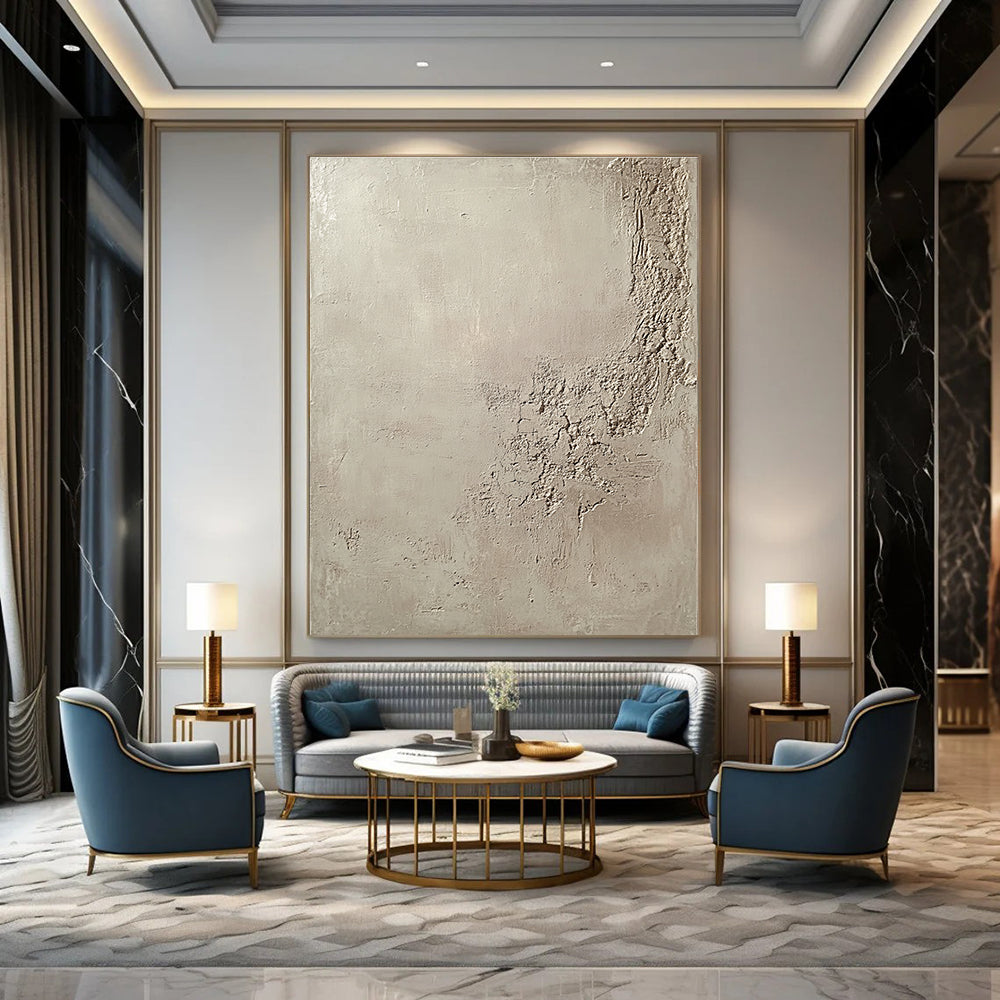 Textured Beige Canvas Minimalist Abstract Painting GAB0355