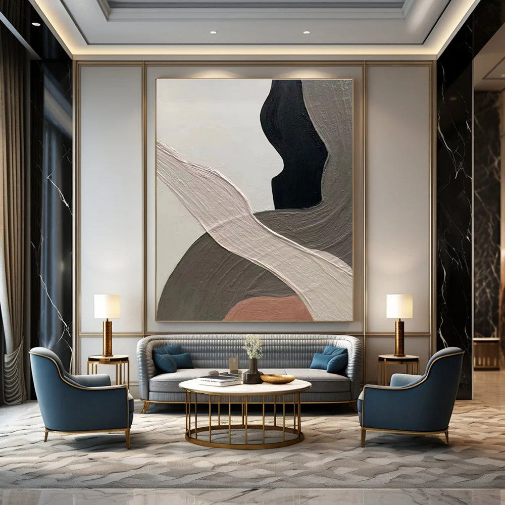 Close - Up Color - Block Abstract Painting for Modern Art Studios HENG523