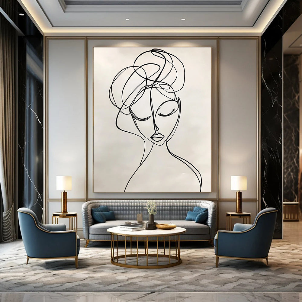 Line - Drawn Woman Elegant Minimalist Abstract Portrait GAB0346