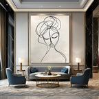 Line - Drawn Woman Elegant Minimalist Abstract Portrait GAB0346