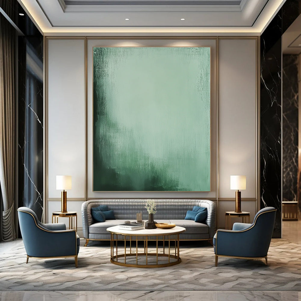 Green Gradient Calming Abstract Painting for Spa - like Spaces GAB1506