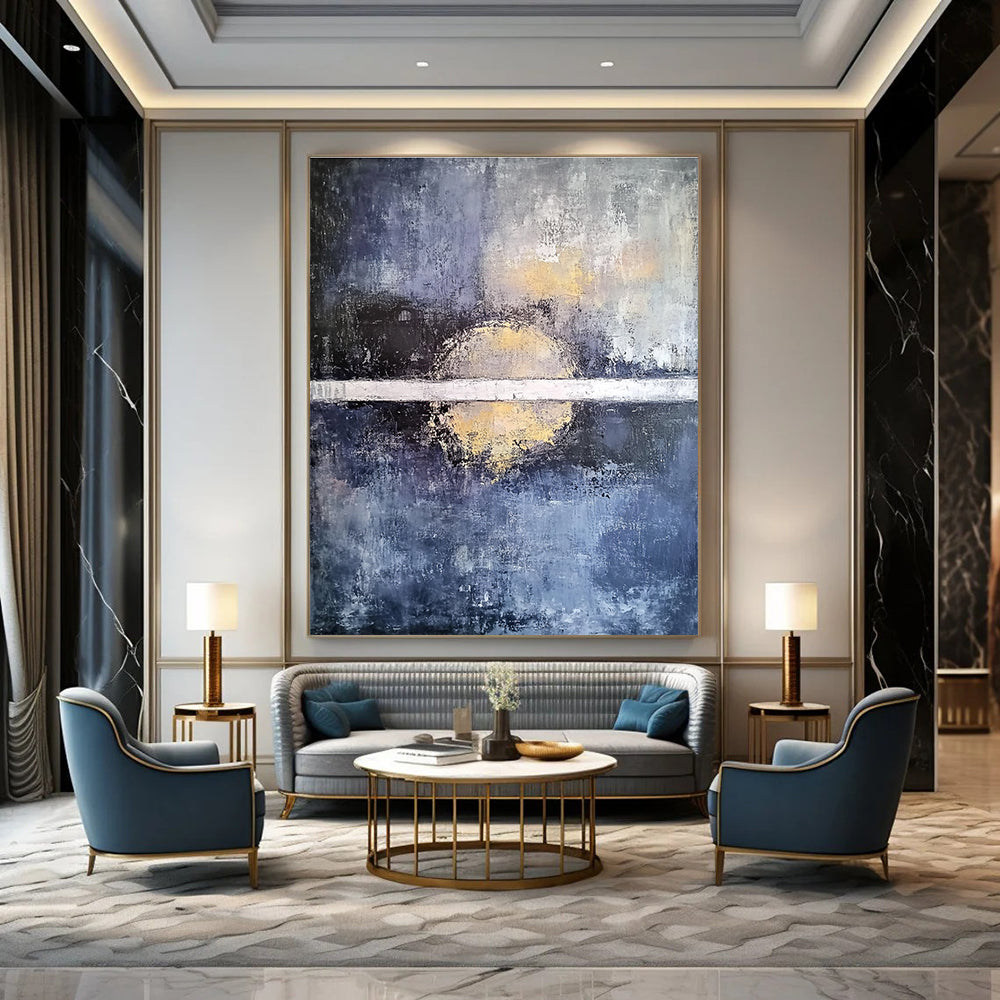 Sunset Reflection Abstract - Serene Landscape Abstract Painting GAB0654
