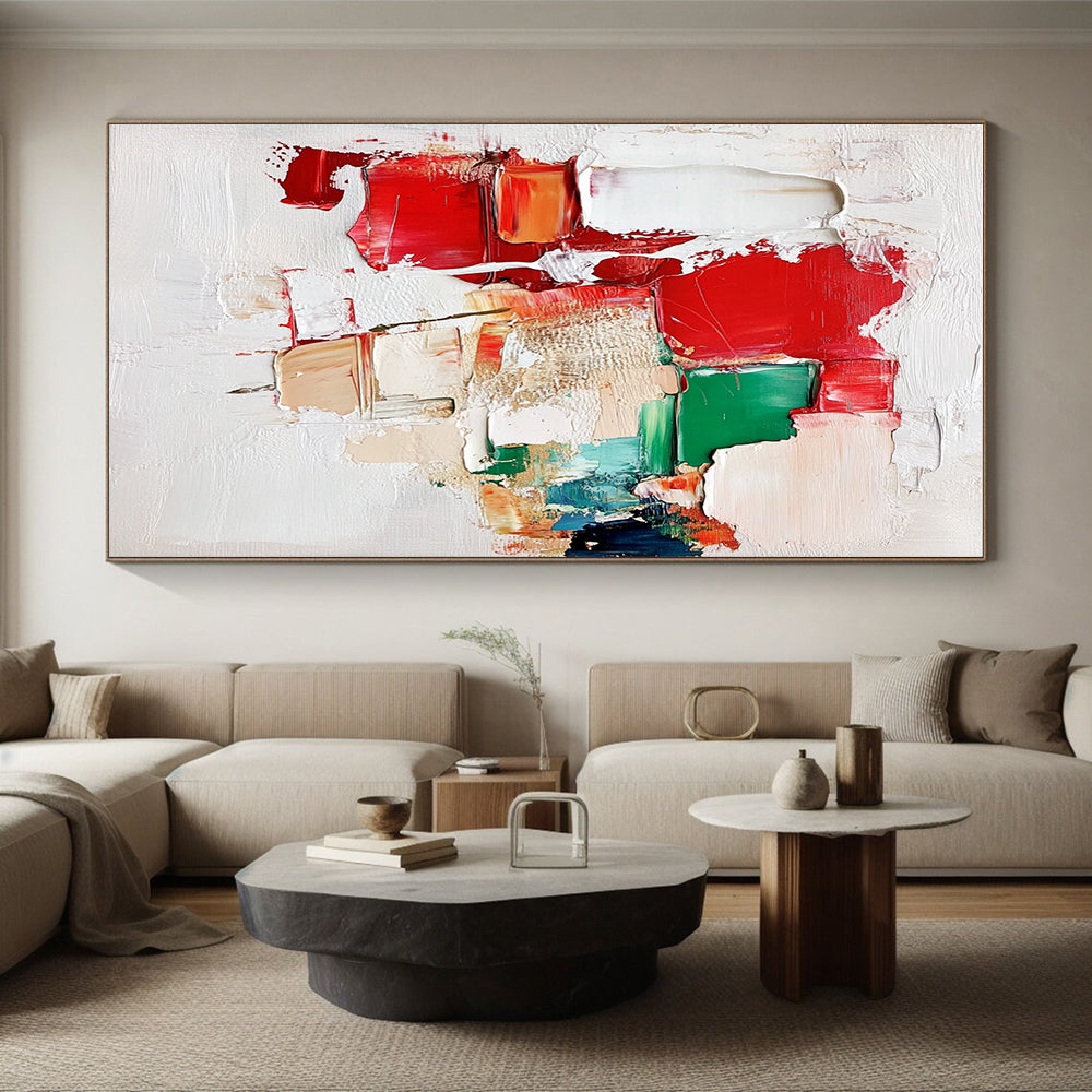Textured Color Block Abstract Painting with Bold Simplicity WINK589
