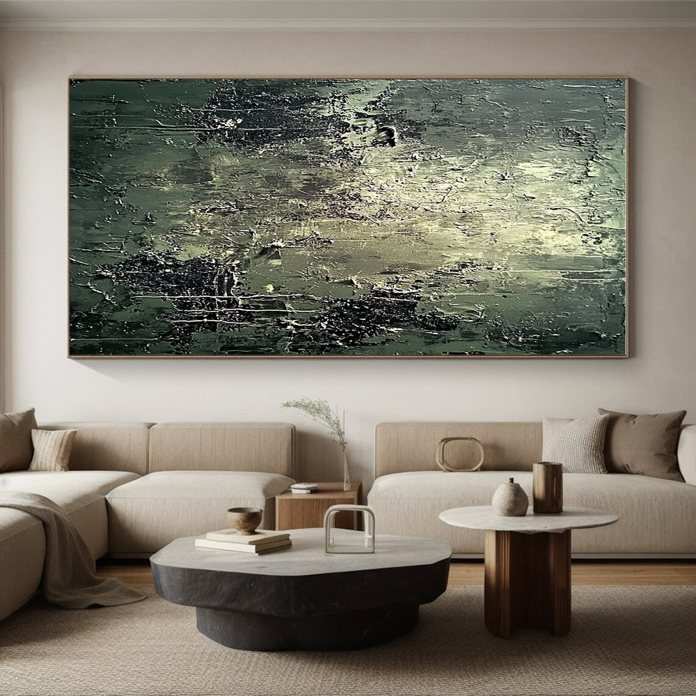 Dark Textured Abstract Painting with Mysterious Depth WINK585