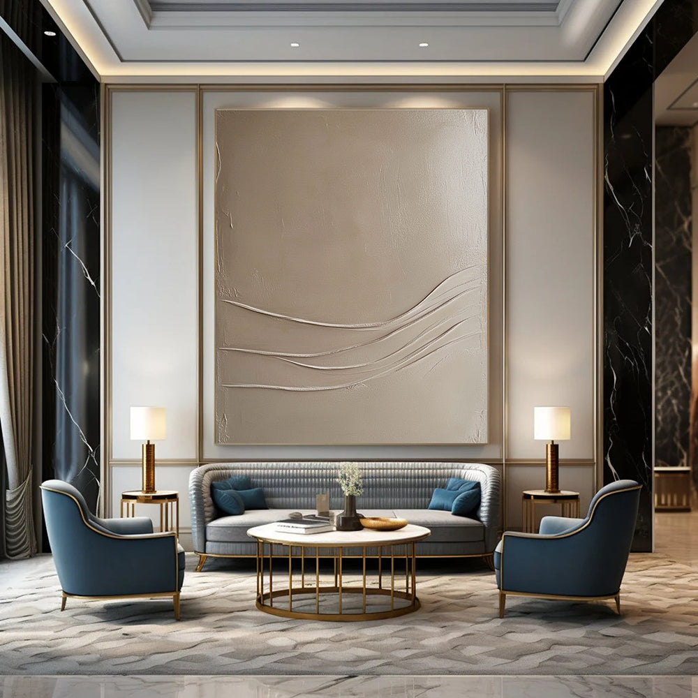 Beige Textured Abstract Painting for Minimalist Living Rooms GAB1032