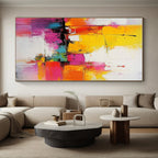 Colorful Cubist Abstract Painting with Vibrant Shapes WINK656