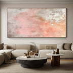 Blush and Gray Textured Abstract Painting with Soft Depth WINK280