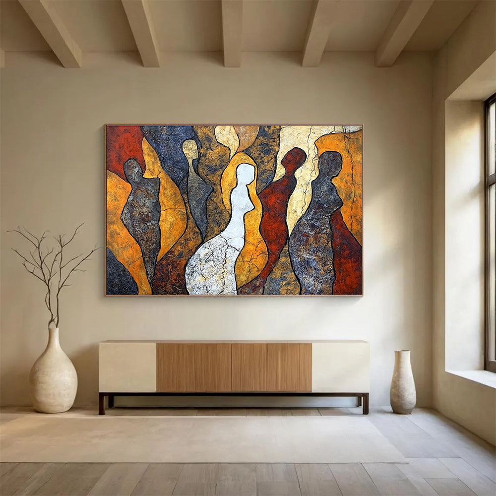 Earth - Toned Abstract Figures  Timeless Humanity ABS112