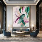 Soft Floral Abstract Painting for Romantic Bedrooms GAB0774