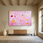 Delicate Pink Abstract Whimsical Charm Dots Painting ABS127
