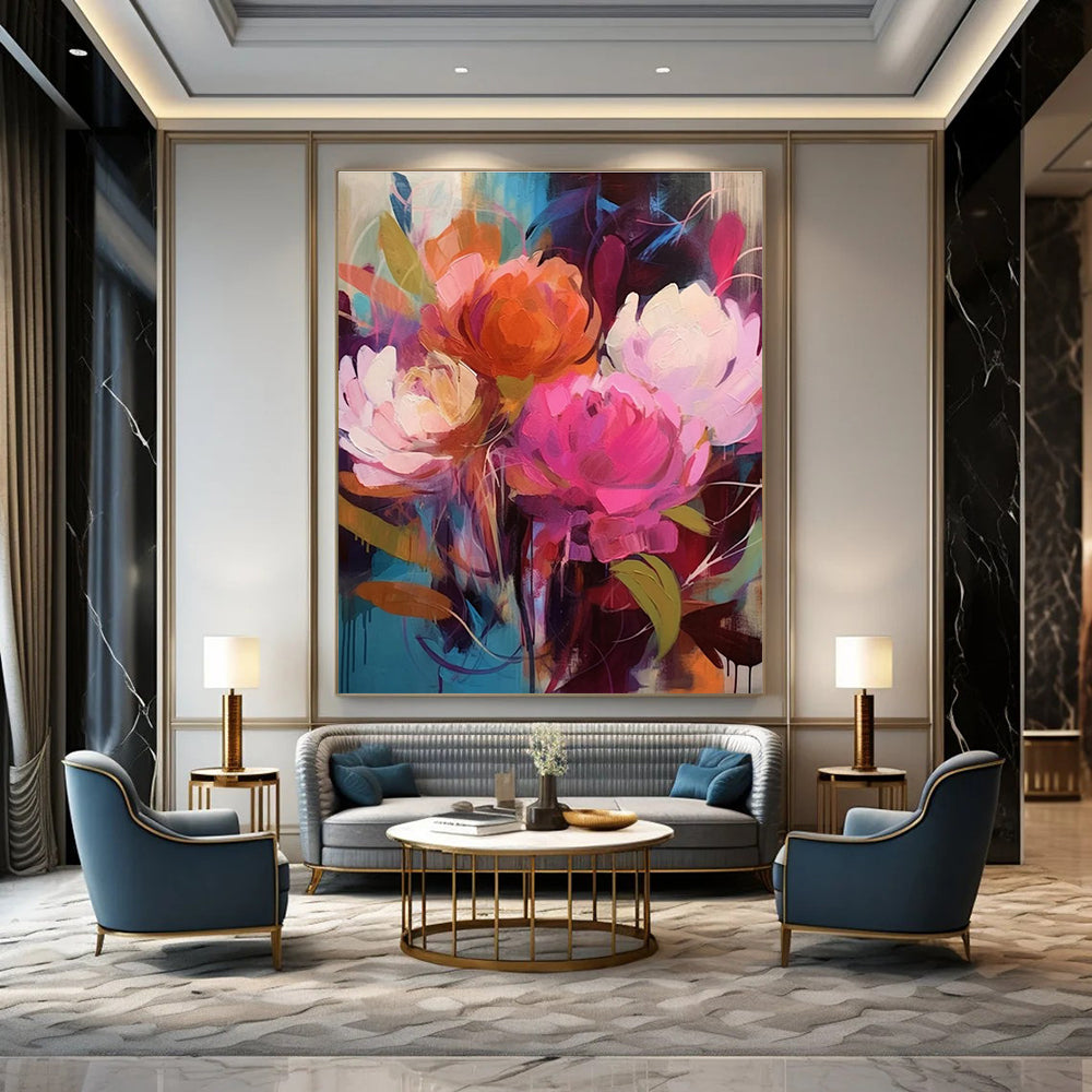 Vibrant Floral Abstract Painting for Art - Centric Hallways HENG427