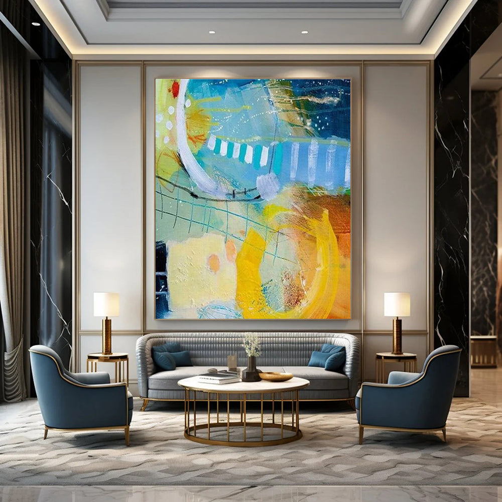 Colorful Whimsical Abstract Painting for Playful Interiors HENG409