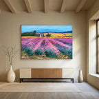 Lavender Field Abstract Painting for French - Inspired Home Decor YHT476