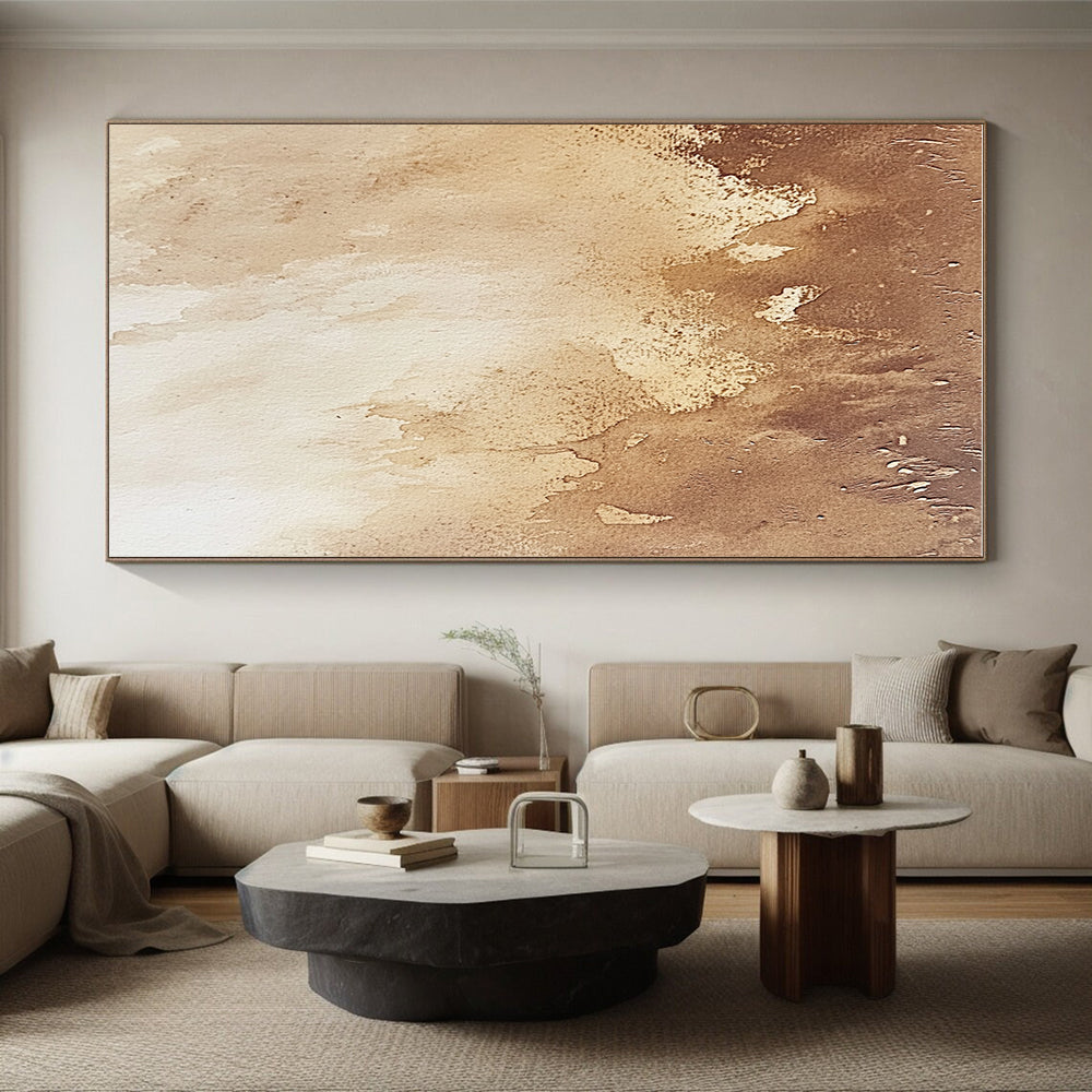 Brown Watercolor Wash Abstract Painting with Subtle Warmth WINK004