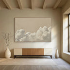 Beige Sky & Fluffy Clouds  Serene Minimalism ABS046