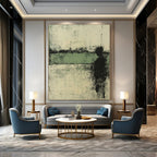 Monochrome Solitary Abstract Painting for Industrial - Themed Galleries GAB0898