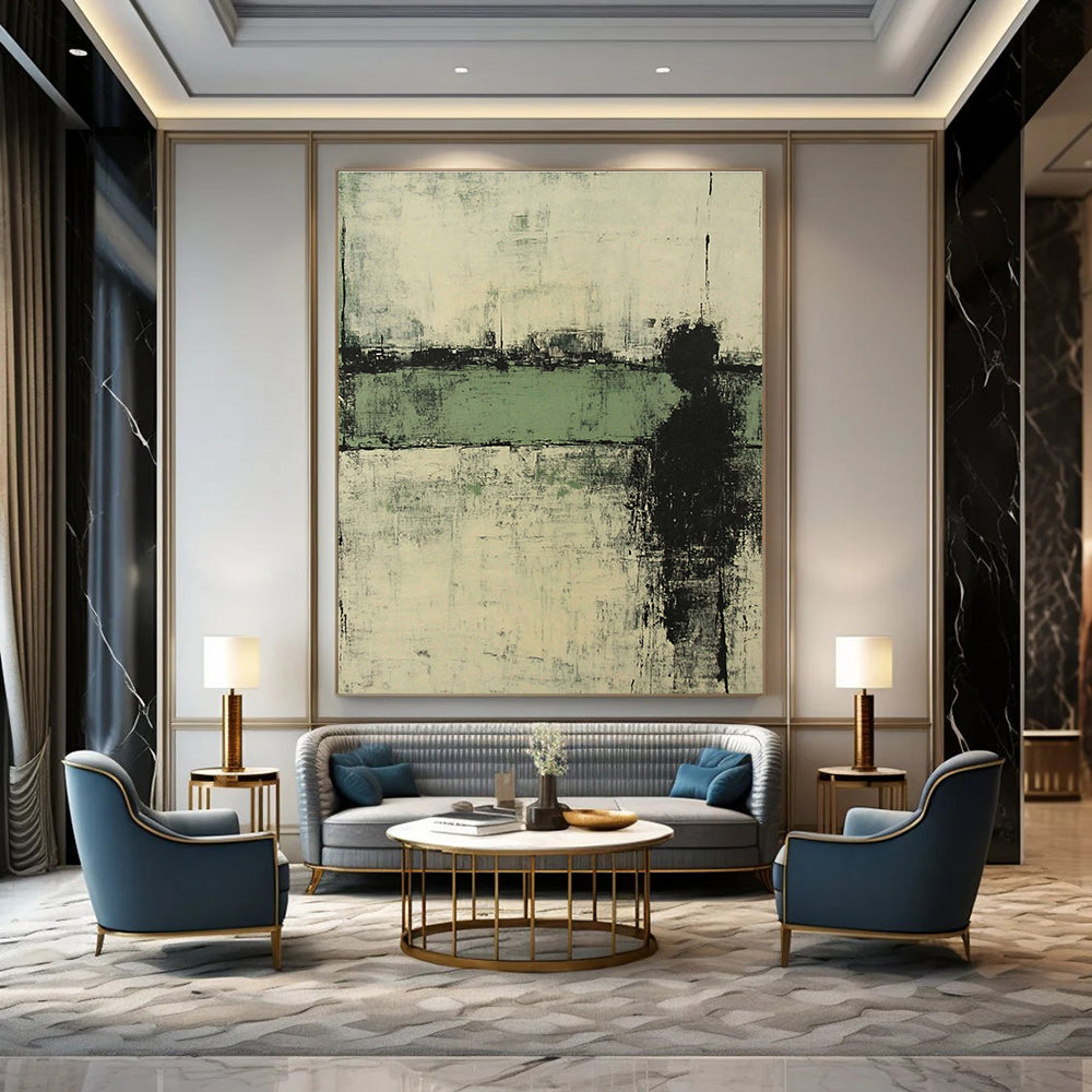 Monochrome Solitary Abstract Painting for Industrial - Themed Galleries GAB0898