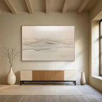 Minimalist Textured Mountains Abstract Painting with Subtle Elegance ABS619