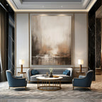 Muted Landscape Abstract Painting for Serene Waiting Rooms HENG455