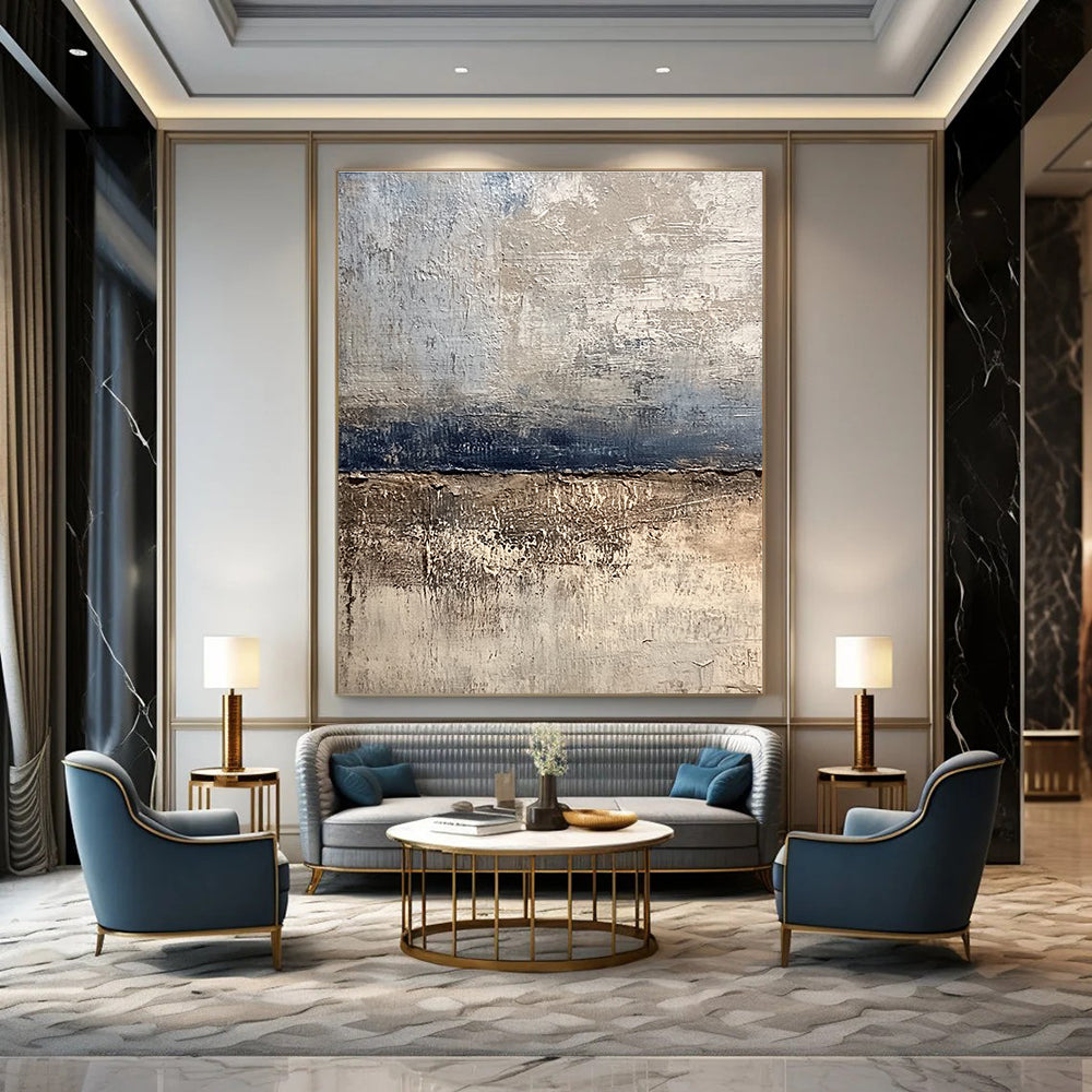 Textured Neutral Stripes - Subtle Abstract Landscape Art GAB0446