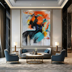 Colorful Abstract Portrait Painting for Modern Art Galleries HENG410