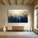 Golden Forest Abstract Magical Landscape Painting for Enchanted Spaces YHT047