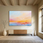 Pastel Sunset Abstract Painting with Dreamy Warmth ABS440
