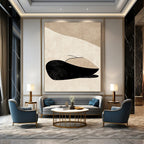 Beige Minimalist Geometric Art - Calm Abstract Composition GAB0436
