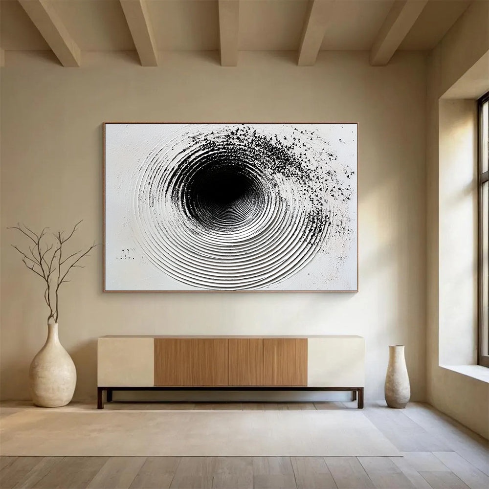 Black and White Circular Texture - Depth in Minimalism ABS027