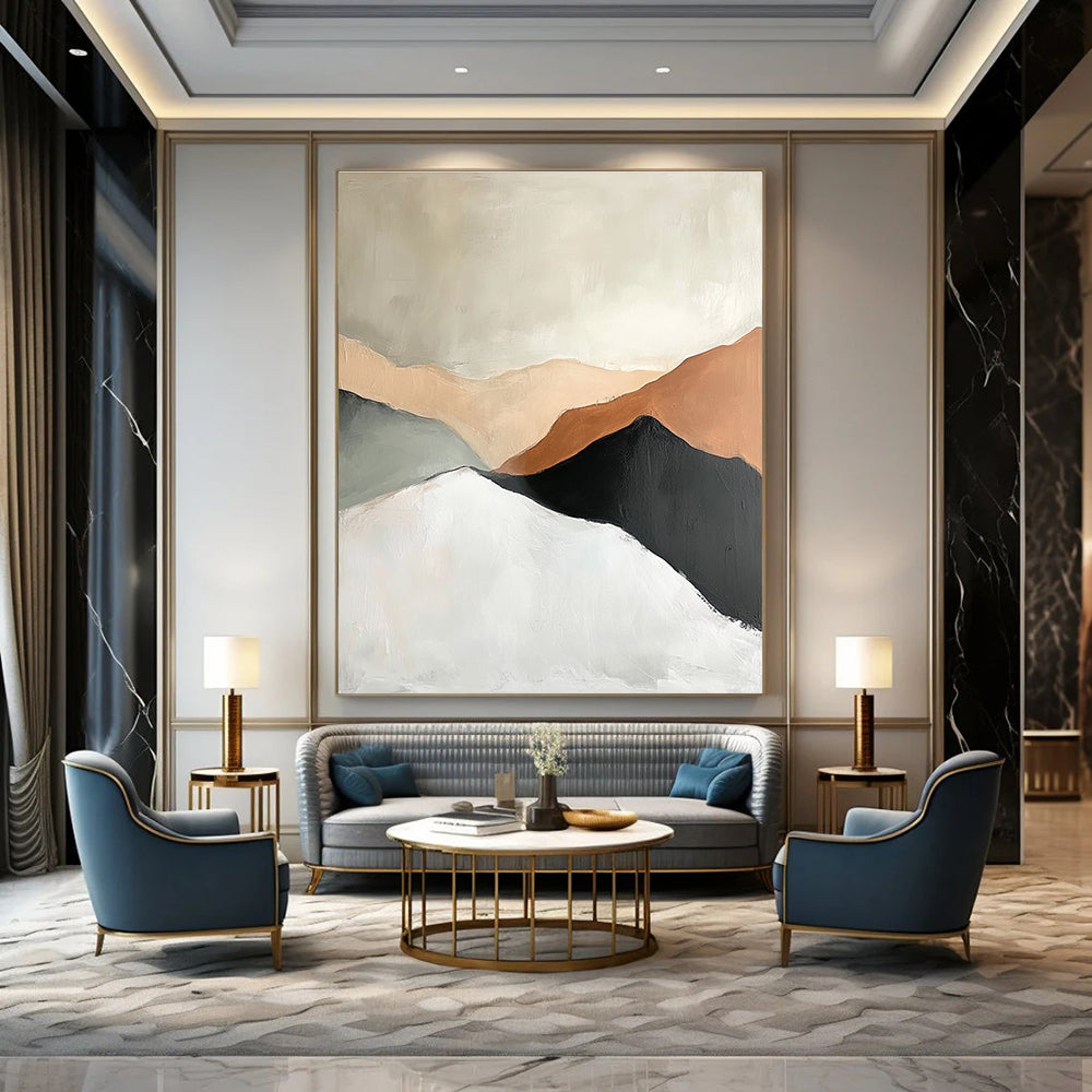 Minimalist Abstract Mountains Painting for Scandinavian - Styled Studies GAB1124