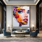 Colorful Face Painting Expressive Abstract Portrait GAB0323