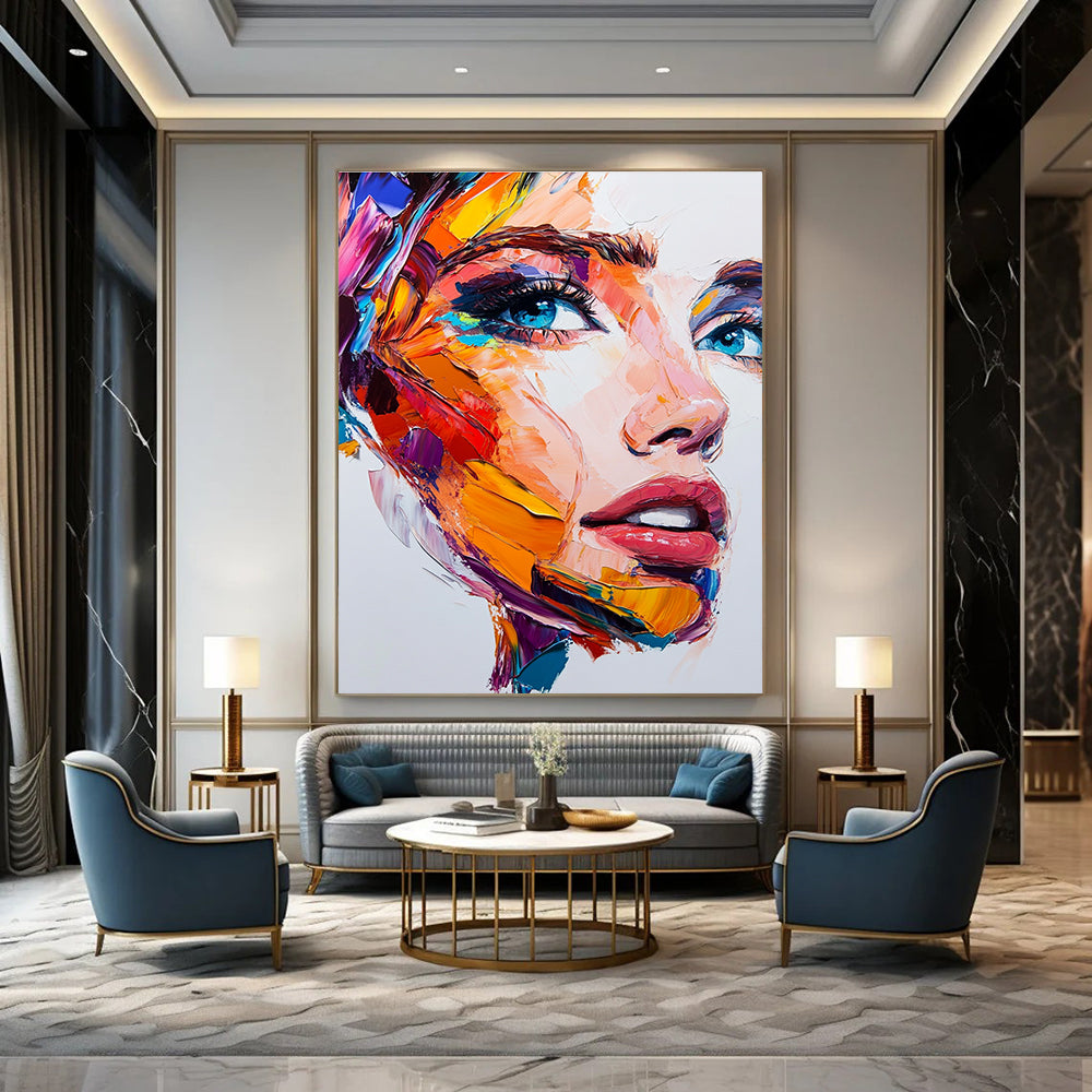 Colorful Face Painting Expressive Abstract Portrait GAB0323