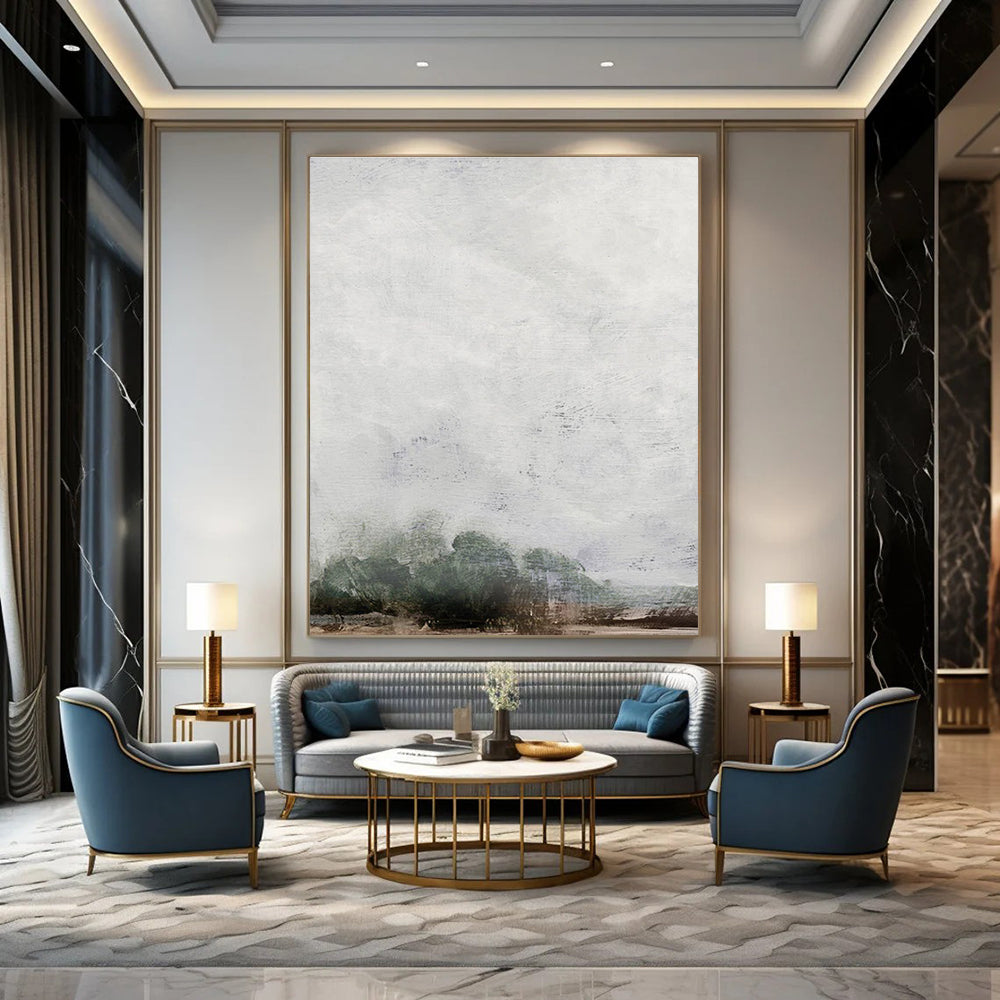 Ethereal Misty Landscape Abstract for Serene Bedrooms HENG221
