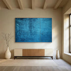 Blue Textured Background Abstract Painting with Industrial Charm ABS573