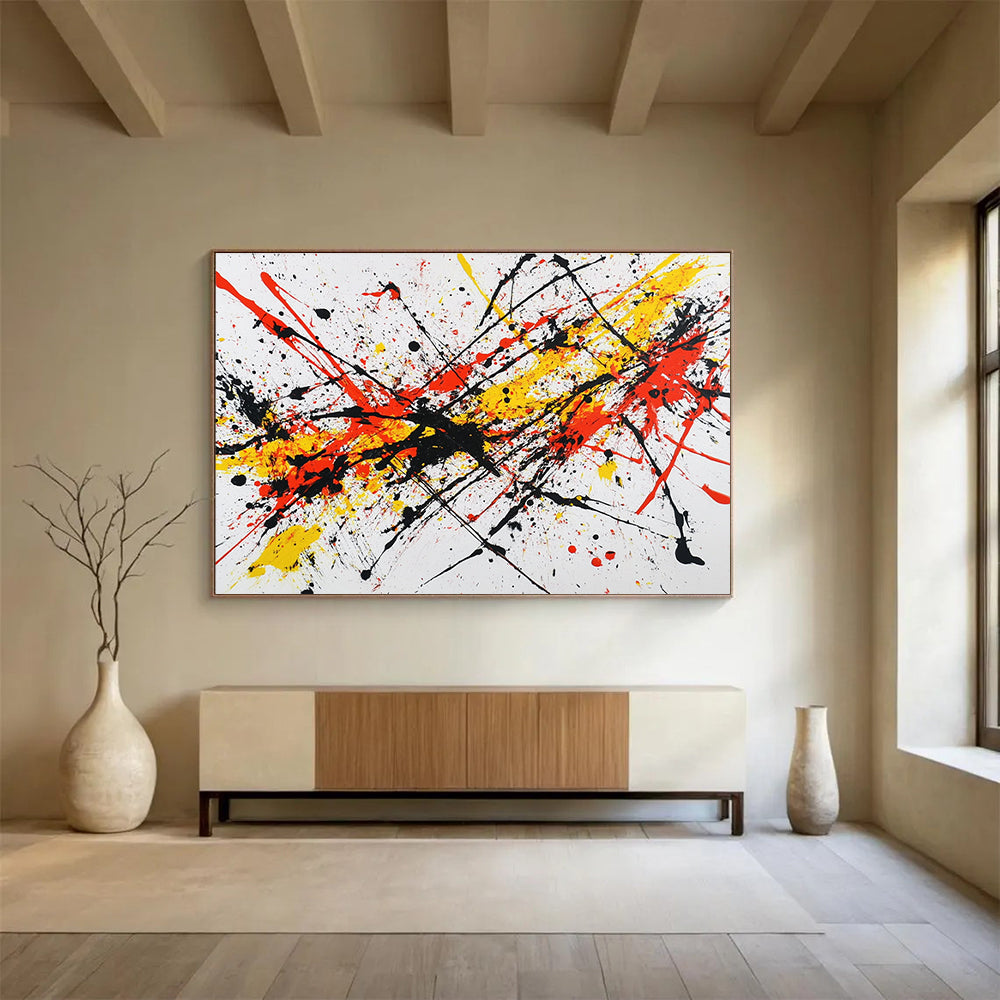Splatter Paint Chaos: Dynamic Energy in Bold Hues Abstract Painting ABS161