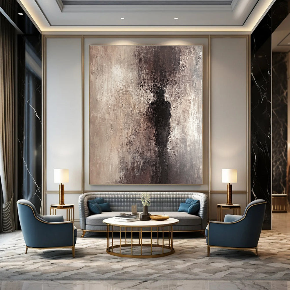Shadowy Figure Abstract - Mysterious Abstract Painting GAB0645