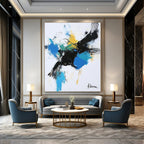 Bold Color Splash Abstract Painting of Energetic Expression GAB0198