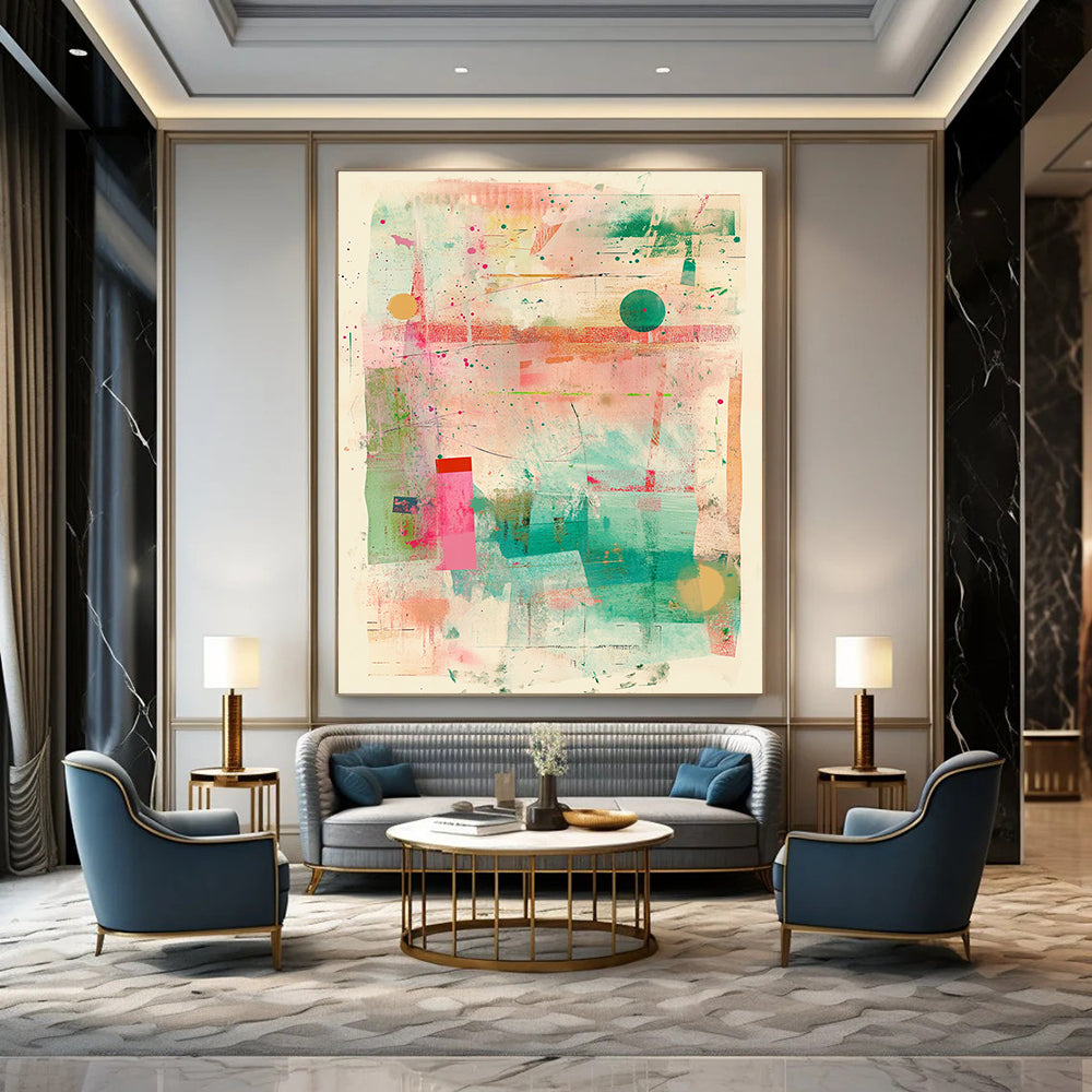 Colorful Abstract Collage Playful Abstract Painting for Creative Homes GAB1405