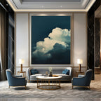 Soft Clouds Abstract Painting for Coastal Bedroom Ceiling Areas HENG015
