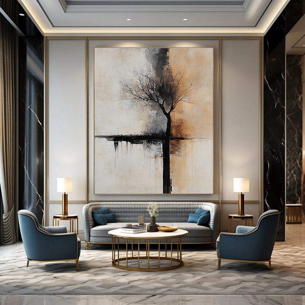 Minimalist Tree Abstract Painting for Contemporary Home Offices GAB1254