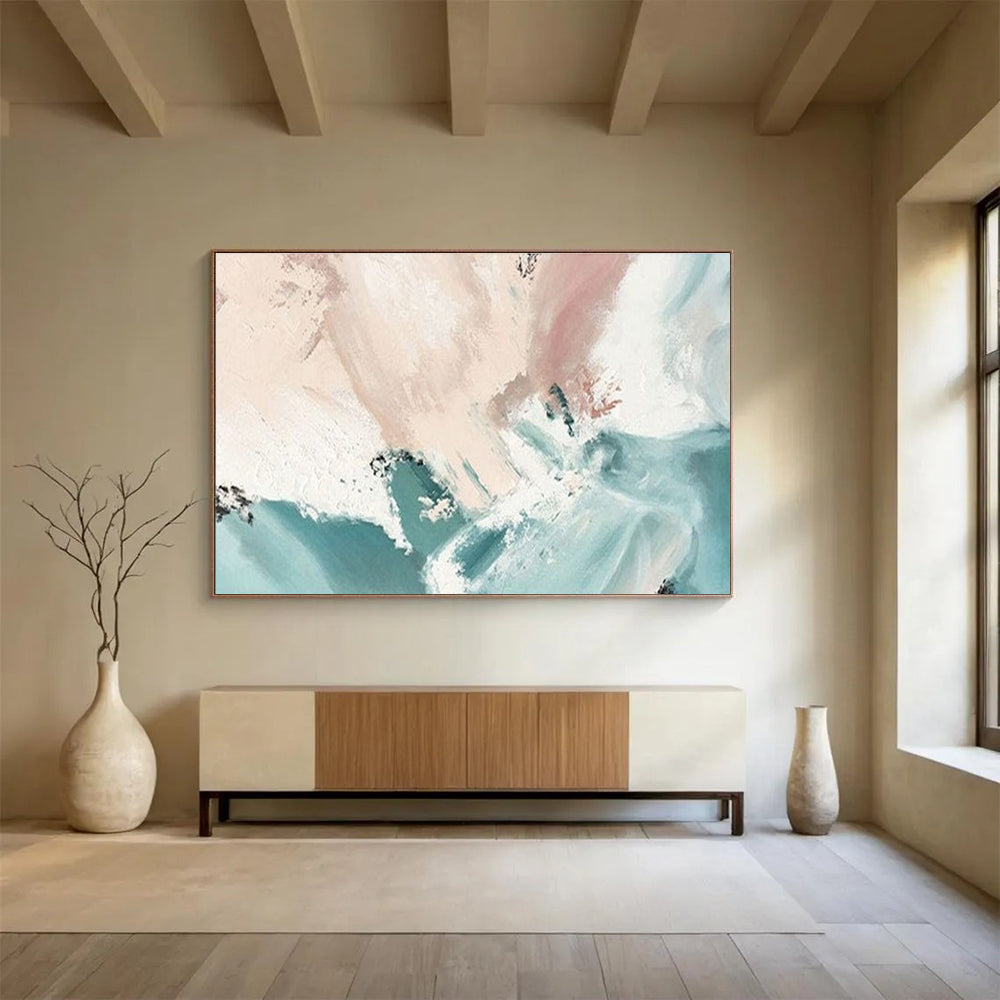 Soft Color Abstract Painting for Minimalist Living Rooms YHT182