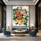 Vibrant Floral Bouquet Abstract Painting for Garden - Themed Restaurants HENG217