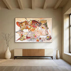 Soft - Hued Abstract Composition Painting for Serene Bedroom Retreats YHT241