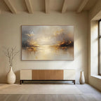 Golden Lake Abstract Painting with Subtle Tones ABS270
