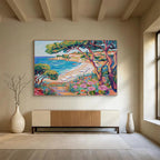 Coastal Beach Abstract Painting for Beachfront Restaurant Patios YHT417
