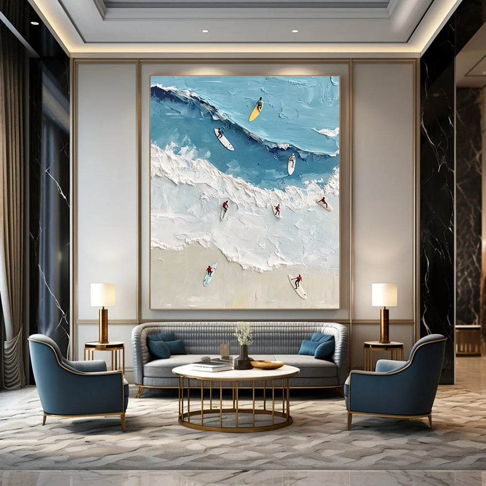 Surfers on Waves Dynamic Abstract Painting for Energetic Spaces GAB1482
