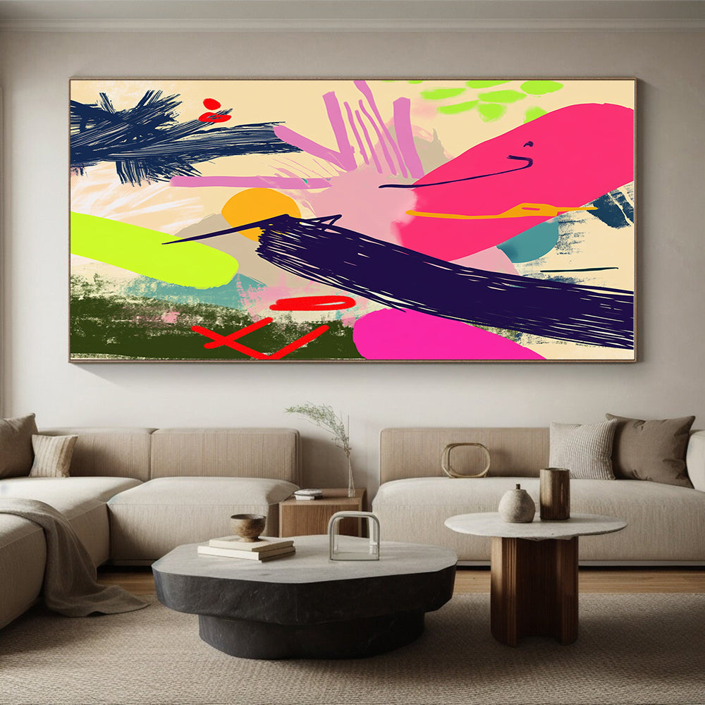 Vibrant Abstract Forms Painting with Bold Vitality WINK313
