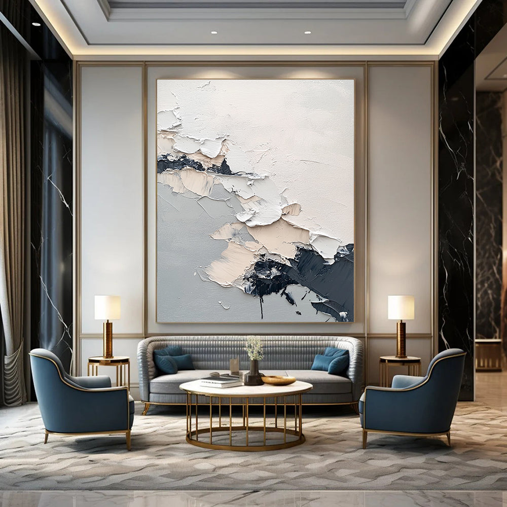 Textured Neutral Abstract Painting for Sophisticated Offices GAB0771