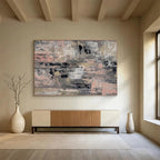 Gray - Pink Abstract Textures Painting for Minimalist Living Rooms YHT380