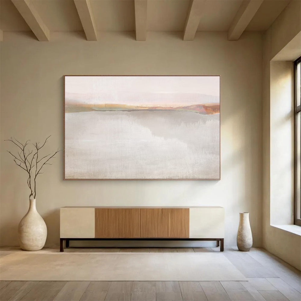Soft Lake Abstract Painting for Tranquil Bedrooms YHT120